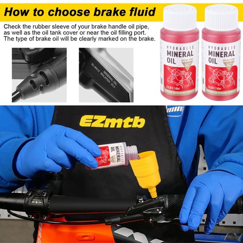 YOUMAYSTORY Hydraulic Brake Bleed Kit for Shimano,TEKTRO, MAGURA and Other Mineral Oil Brake Systems, Brake Fluid Change Hydraulic Kits, Including High Performance Brake Fluid Mineral Oil 120ml