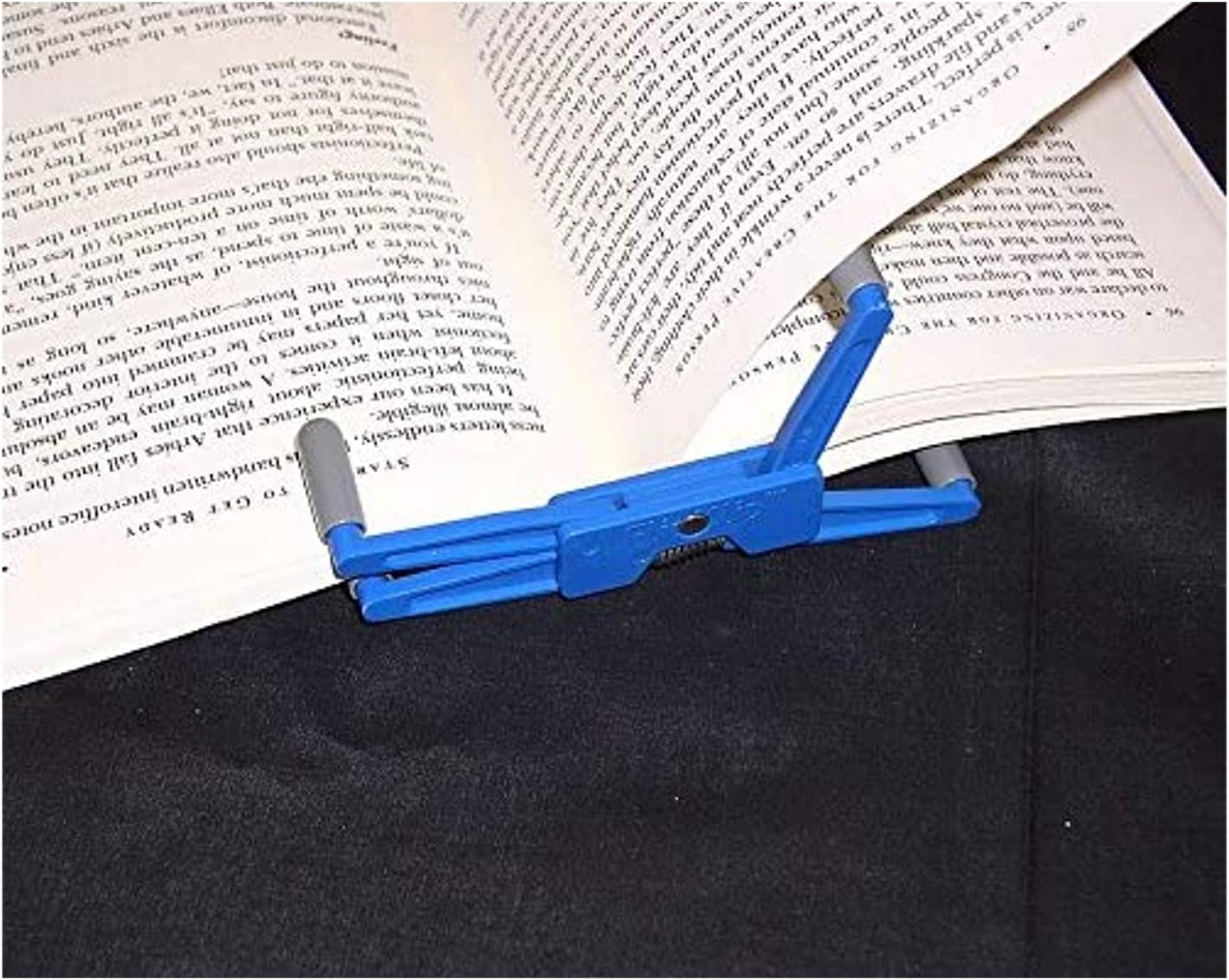 FlipKlip Portable Book Page Holder for Hands Free Reading in Bed, on the Go - Works on Hardcovers, Paperbacks, Magazines, Piano and Recipe Books