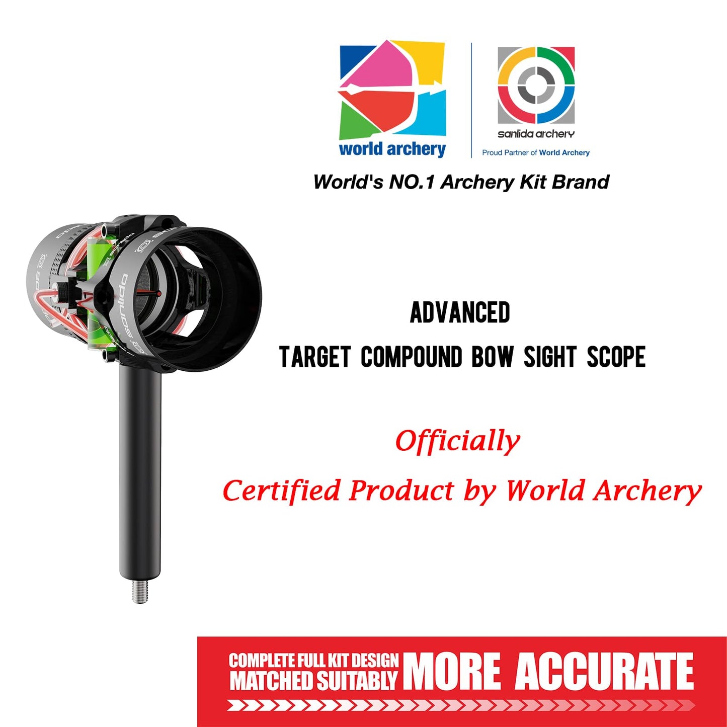 Sanlida Archery Hero10 Advanced Target Compound Bow Sight Scope(8X)