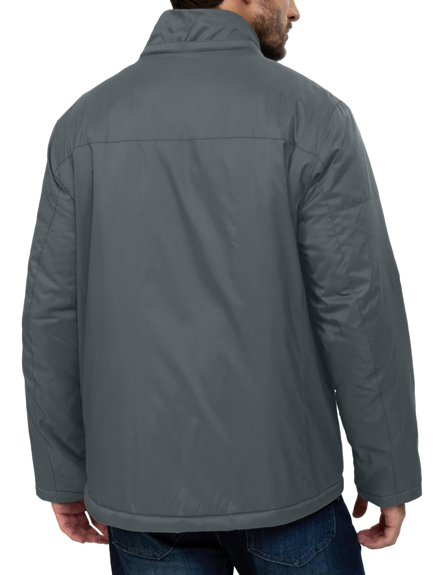Little Donkey Andy Men's Winter Heat Reflective Jackets Water-Resistant Detachable hooded Insulated Thermal Ski Snow Coat Gray XL