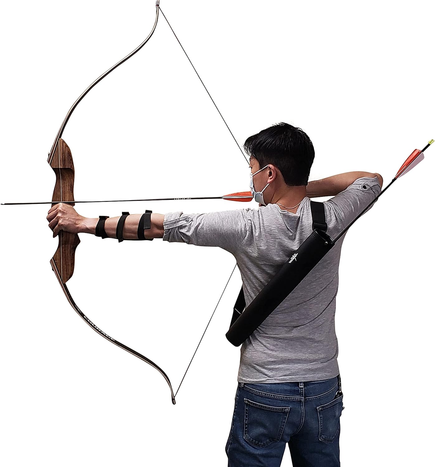 Southland Archery Supply SAS Leather Tube 17" Hip Quiver Arrow Holder with Belt Clip