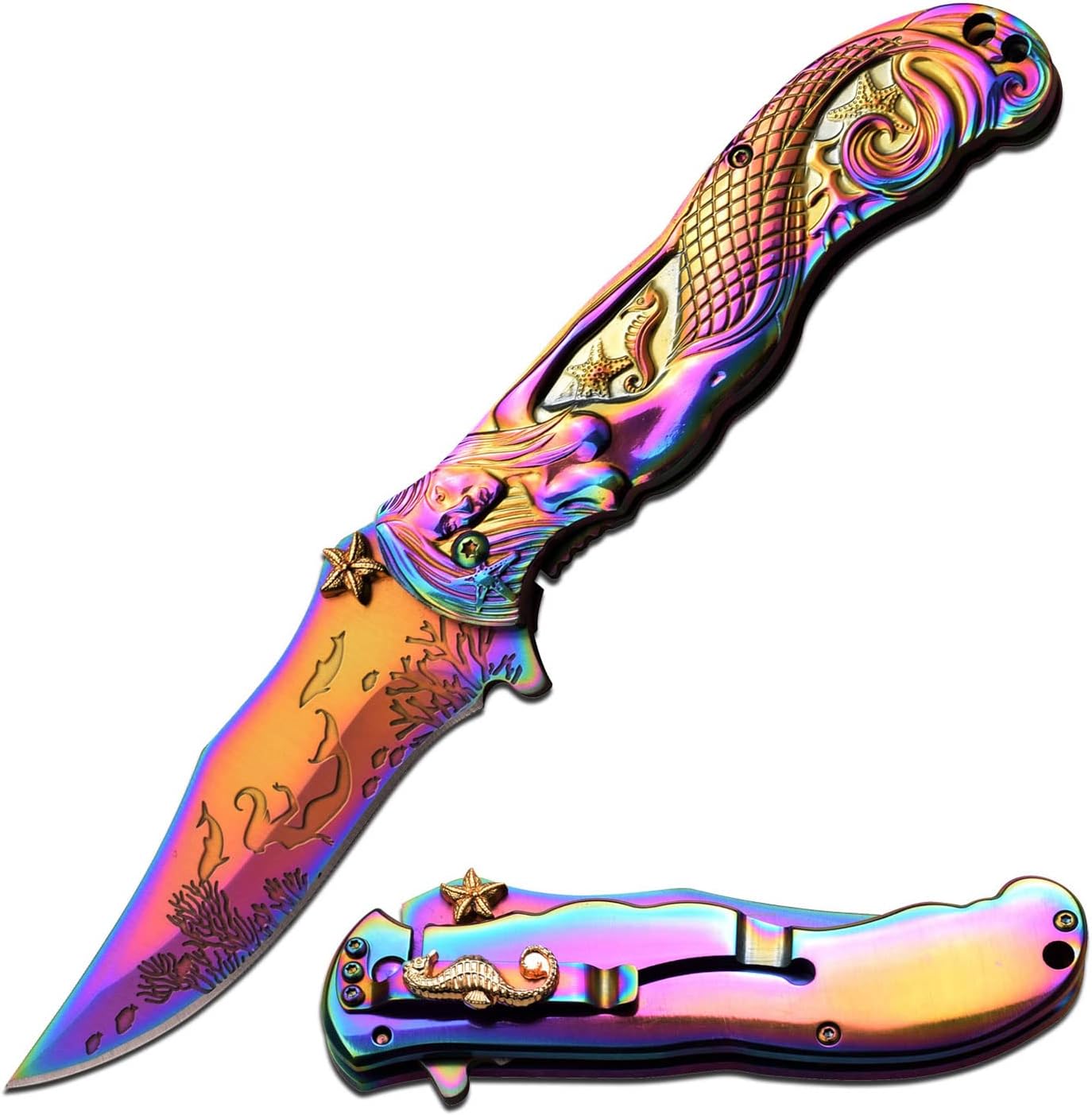 Masters Collection MC-A013 Series Spring Assist Folding Knife, 5-Inch Closed
