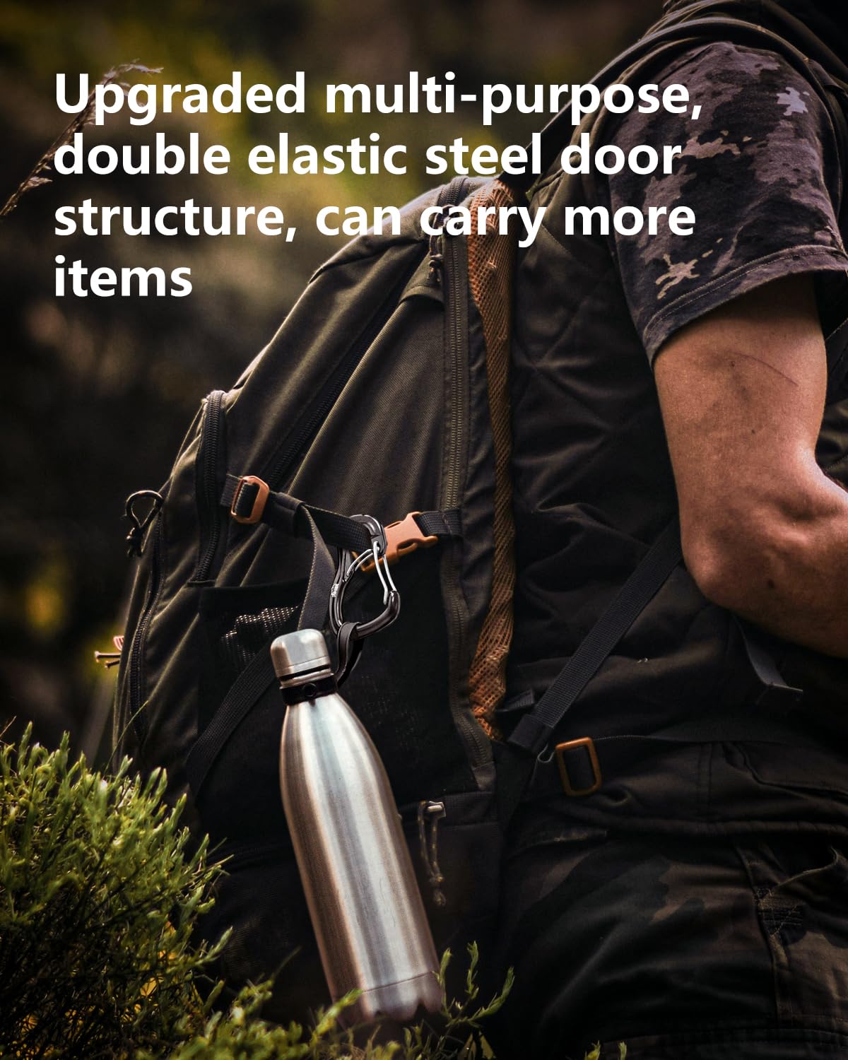 Travel Bird Heavy Duty Carabiner Clip Hook 8KN (1763 lbs), 2 PCS Ultra-Light Aluminum Caribeaners with Double Door D Ring Shape, for Hammock, Camping, Hiking, Backpacking, Dog Leash, Keychain Clip