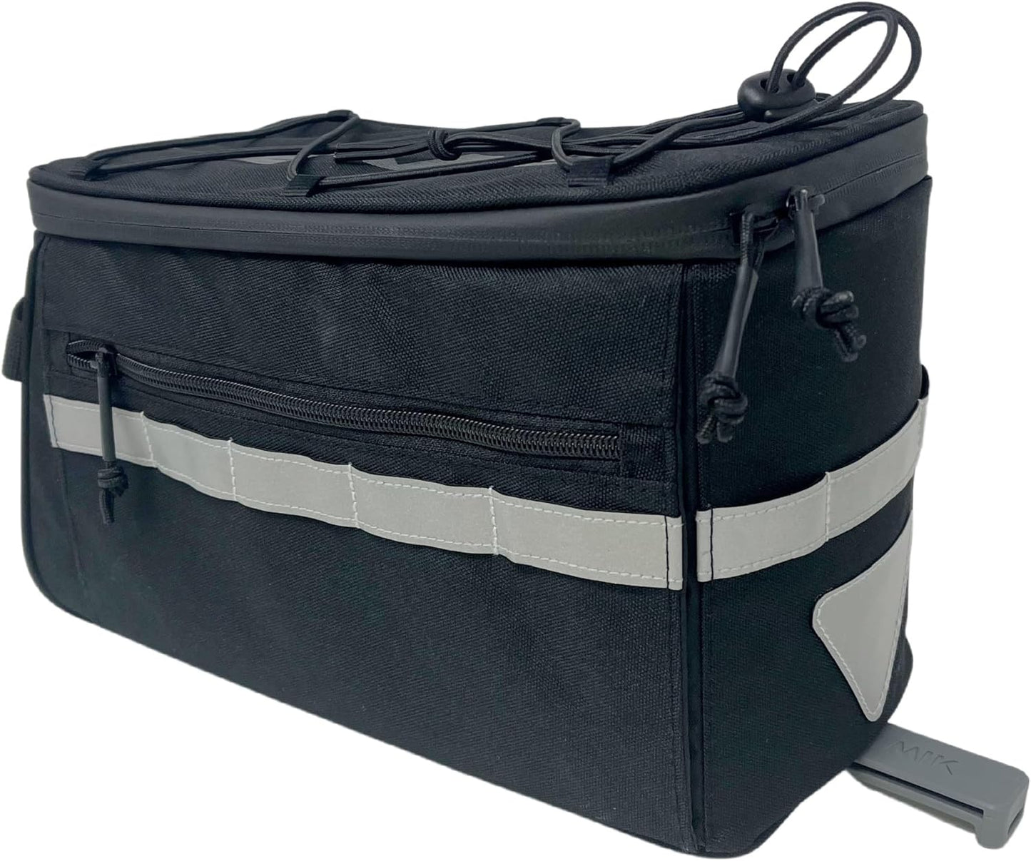 BiKase Big Momma Bike Trunk Bag - Universal Fit Medium Rear Rack Bag with Side Pockets, Top Bungee, Mesh Pocket, Key Holder & Reflective Accents - Spacious Bicycle Rack Bag for Ebikes & Bicycles