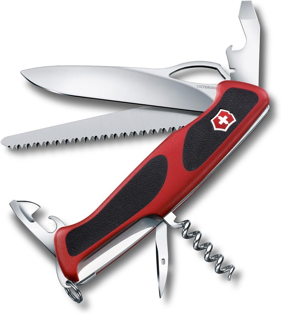 Victorinox Unisex Adult RangerGrip Fixed Blade,hunting Knife,hunting,camping,outdoor, Black/Red, 130mm US