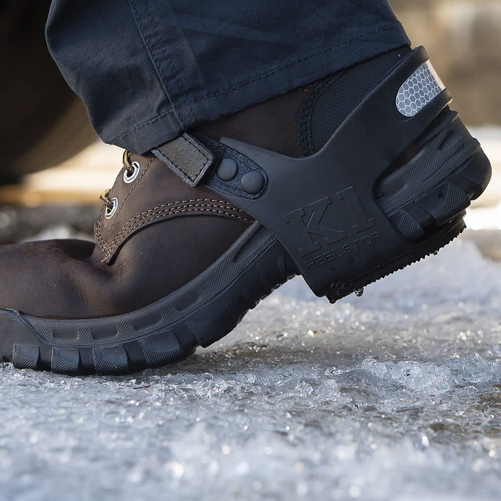 K1 Heel-Stop Ice Cleats - Traction Aids for Men & Women in Winter Snow - Steel Spikes