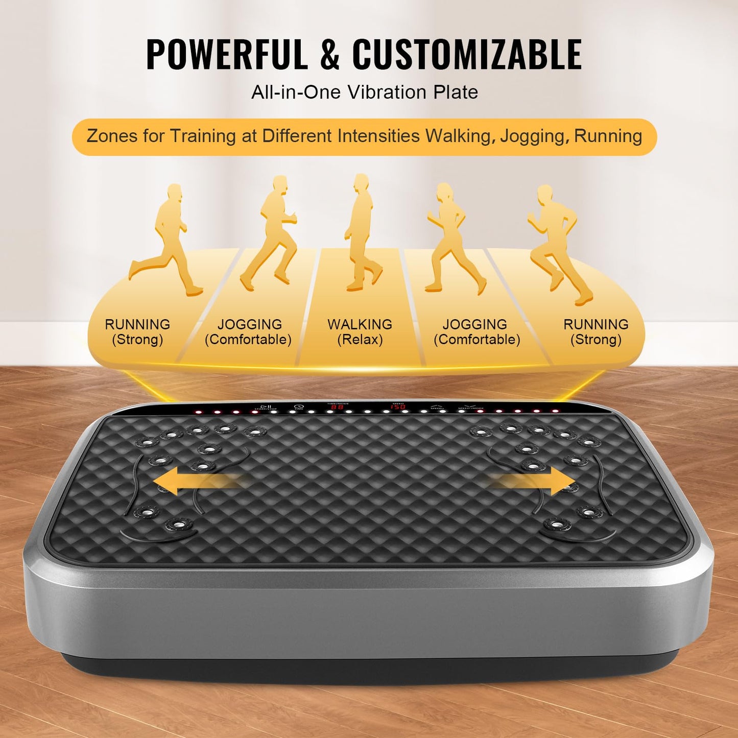 2025 New Vibration Plate Exercise Machine, TAWOM Vibration Plate for Lymphatic Drainage,Whole Body Fitness Platform for Weight Loss,Dynamic Workout Lights,Home Gym Workout for Women & Men - Grey