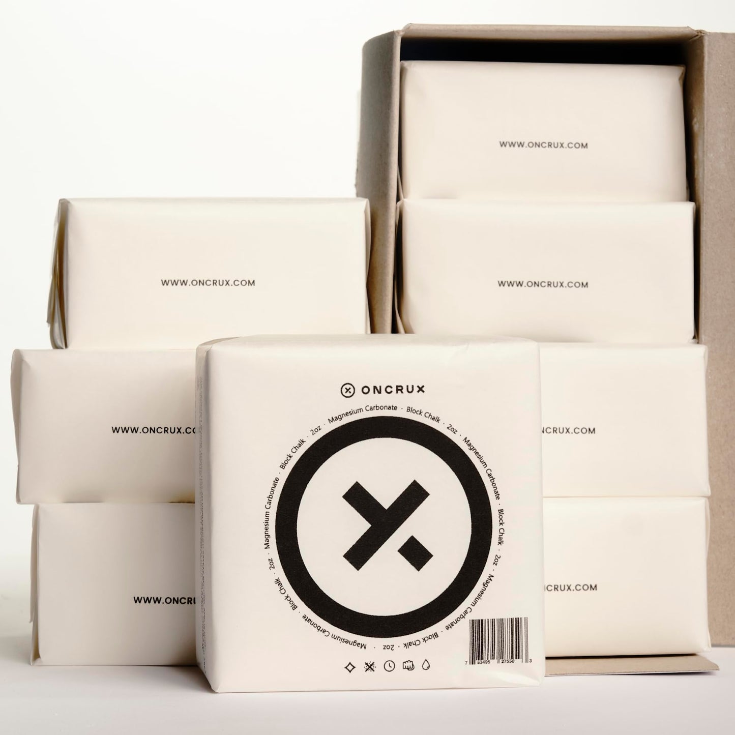 ONCRUX Gym Chalk Blocks - Weight Lifting Chalk Block - Workout Chalk for Weightlifting - Hand Chalk for Gymnastics Rock Climbing Chalk 8x2oz Blocks|1LB