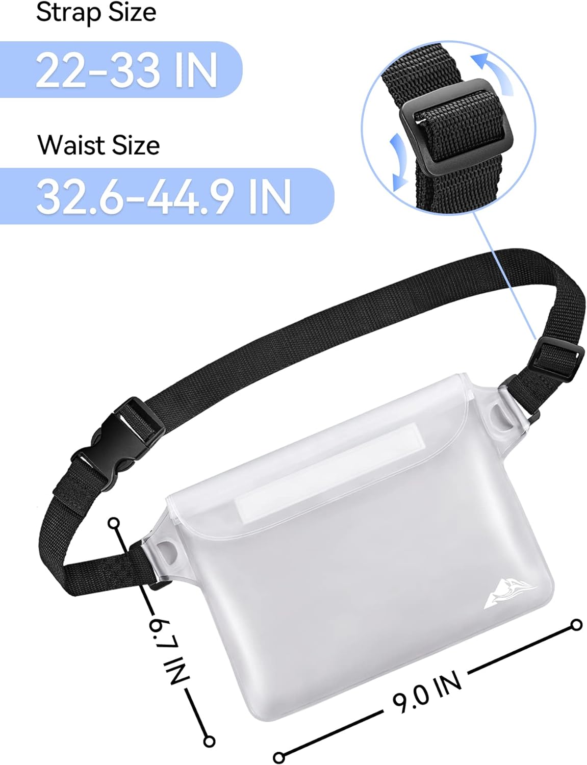 HEETA Waterproof Fanny Pack | Adjustable Waist Strap for Swimming & Beach
