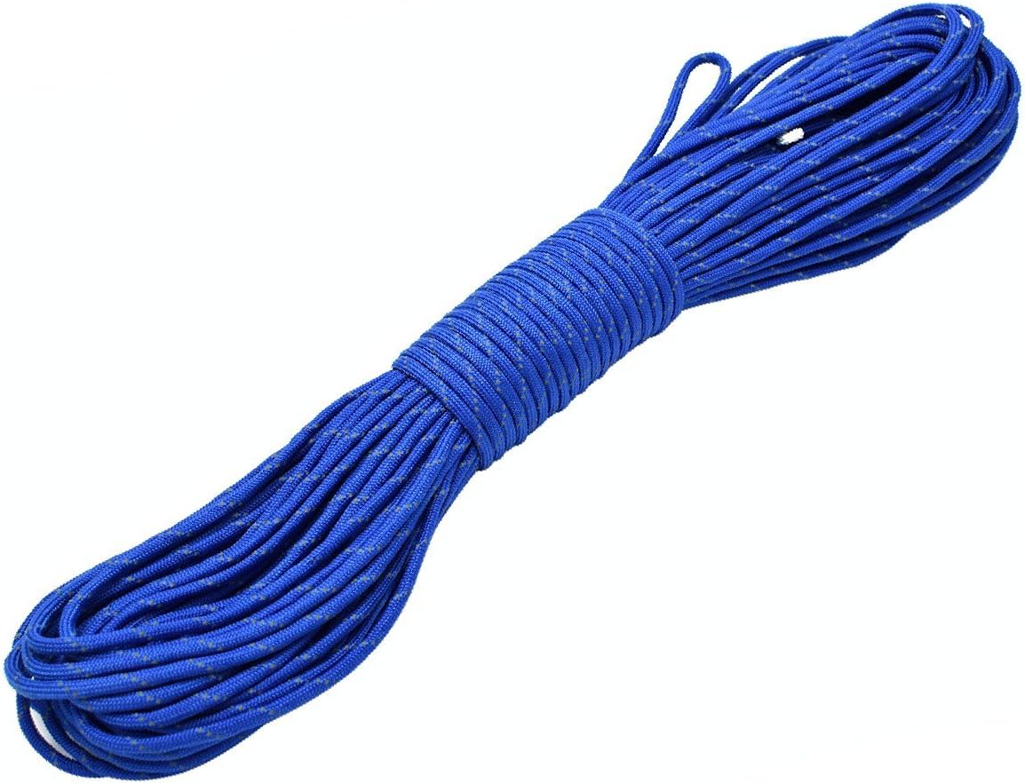 100FT Reflective Paracord 7 Core Parachute Cord (10# Olive Green)
