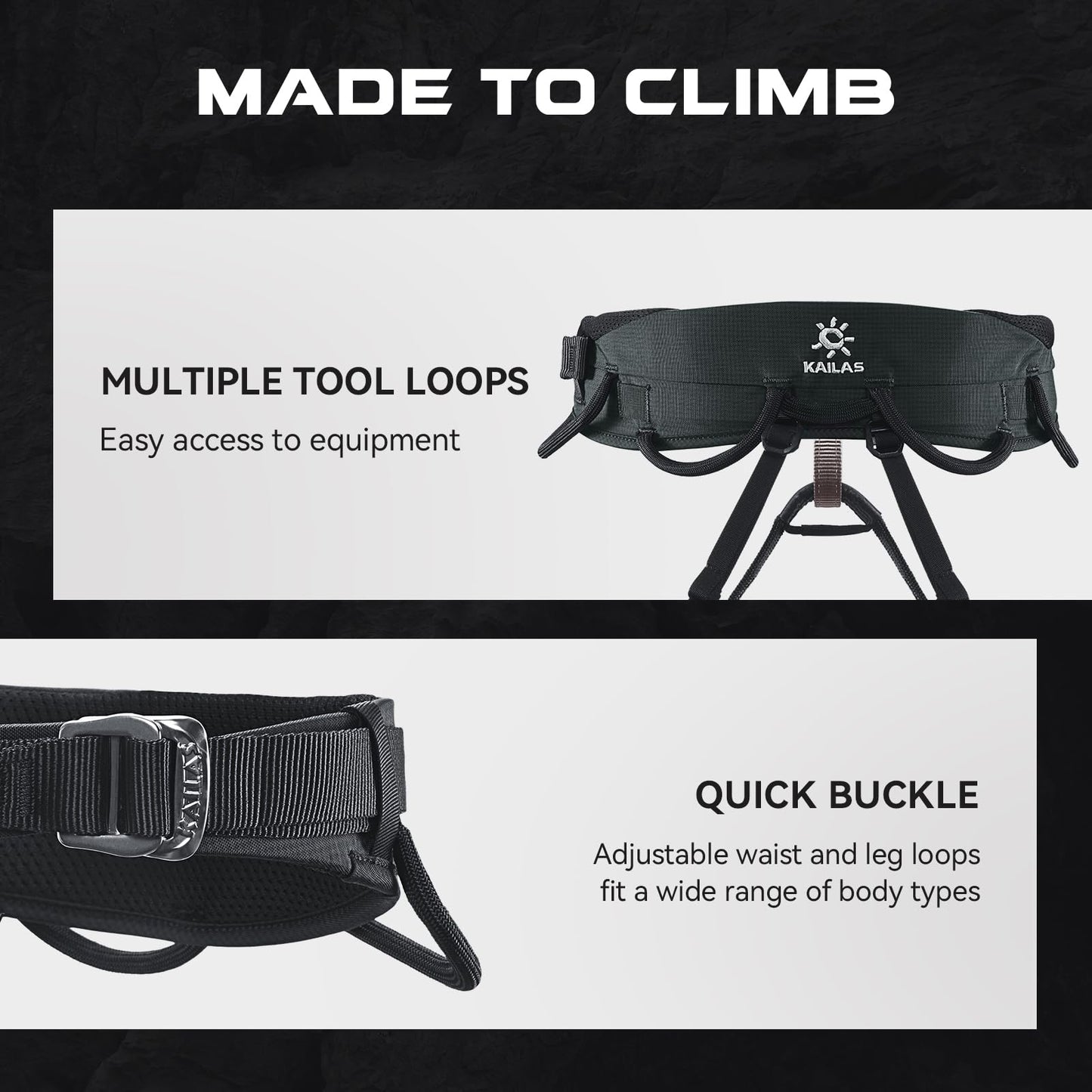 KAILAS Airo Rock Climbing Harness Roofing Harnesses Men Safety Harness for Construction Tree Climbing Mountaineering Harness
