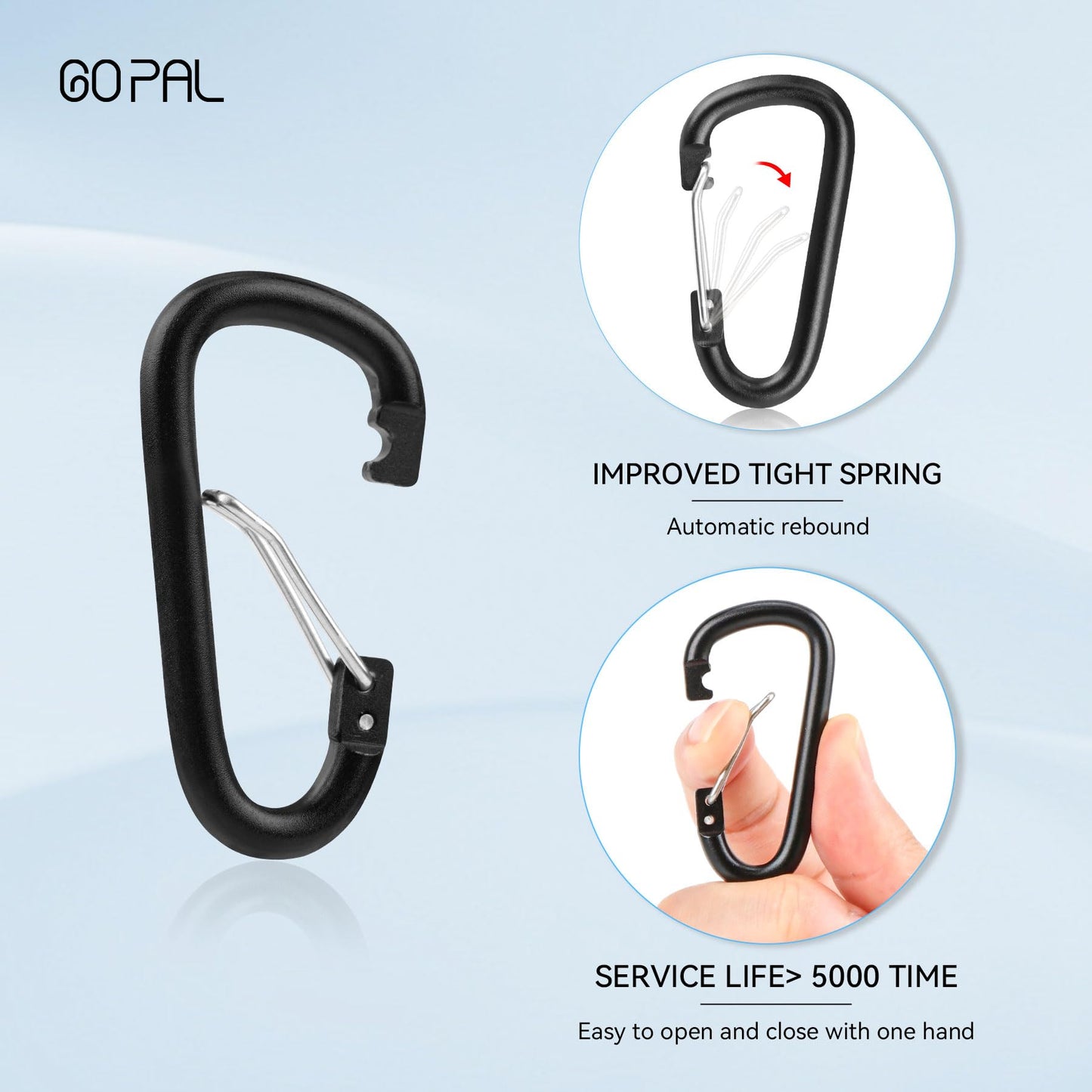 12PCS Small Carabiner Clip - 2.3" Mini Carabiners Keychain for Keys Water Bottle Dog Leash Camping Hiking, D Ring Hooks Aluminum