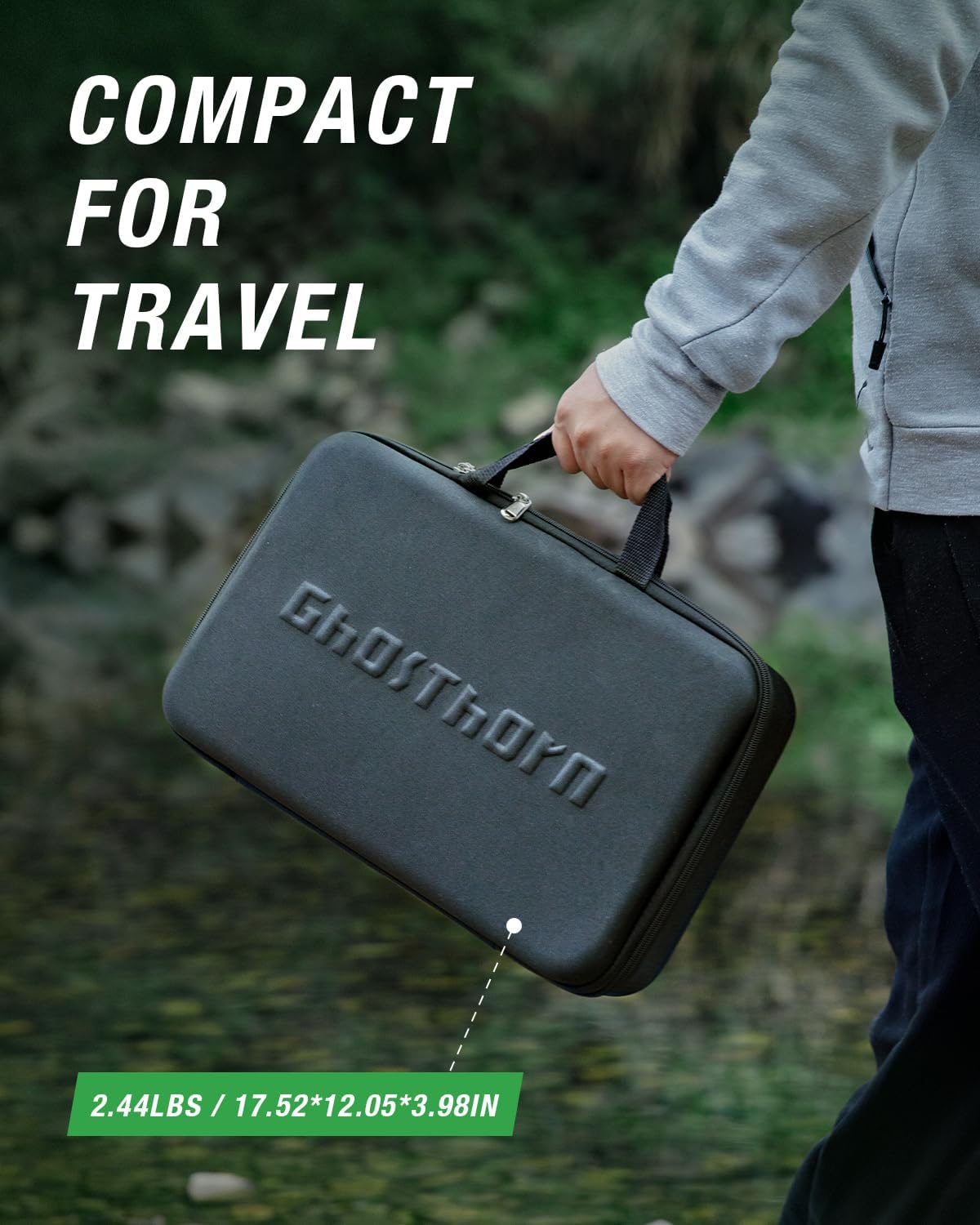 Ghosthorn Fishing Rod and Reel Combo Telescopic Pole Kit Plier Portable Travel Kit with Carrier Bag for Freshwater Saltwater
