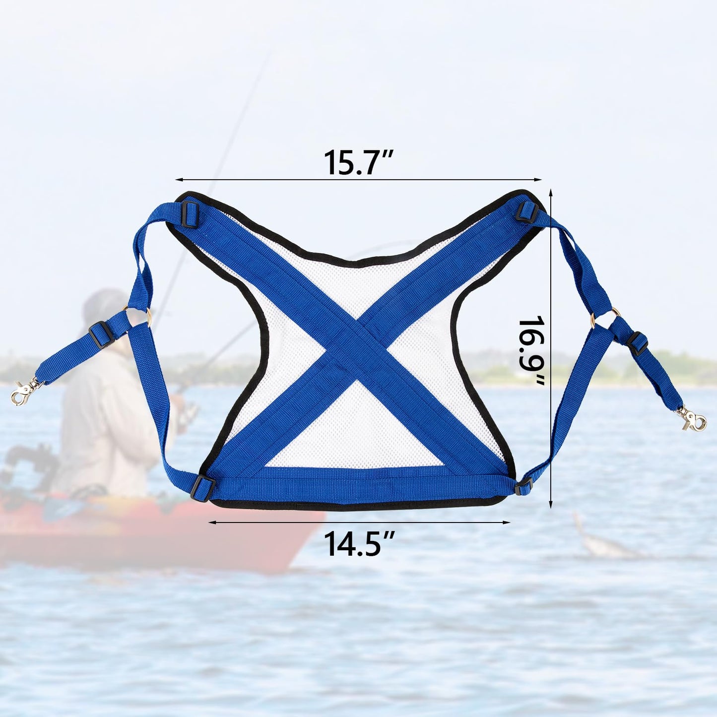 Fishing Shoulder Back Harness,Adjustable Fishing Rod Holder Vest,Boat Fish Fighting Belt Harness,Sea Fishing Rod Holder Vest Sea Fishing Vest Tackle Equipment for Fishing Big Fish