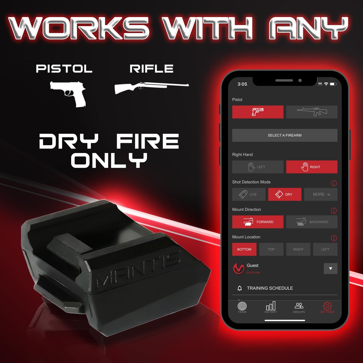 Mantis X2 Dry Fire Training System + Universal MagRail Magazine Floor Plate Adapter