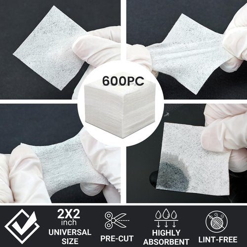 1200pc Gun Cleaning Supplies - 600PCS Patches and 600PCS Swabs, 6-inch Pointed Gun Swabs, 2" Lint Free Patches - Fit Most Calibers Cleaning Kit Supplies