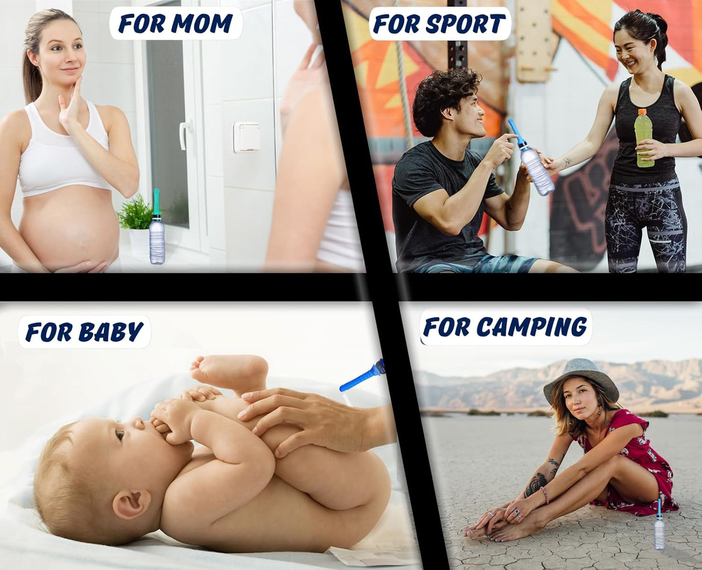 2pcs Portable Bidet I Easy-to-use Faucet Bidet I Compatible with Most Bottles I Peri Bottle for Postpartum Care I Hand Bidet for Toilet, Washing, Personal Hygiene and Travel