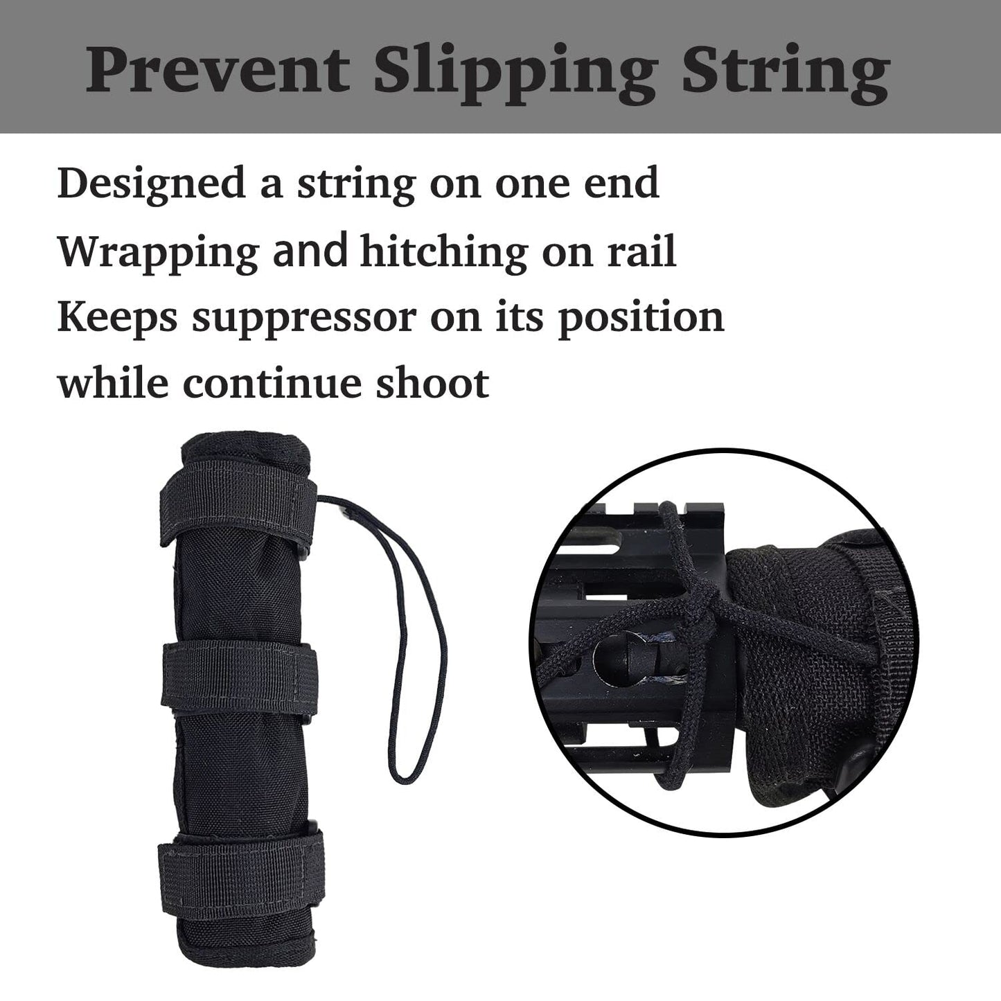 Dasiyoki 8-Inch Suppressor Cover with Burn Proof Inner Sleeve for Silencer Heat-Insulated Gear Suppressor Wrap Hunting & Shooting Essential Accessory Black