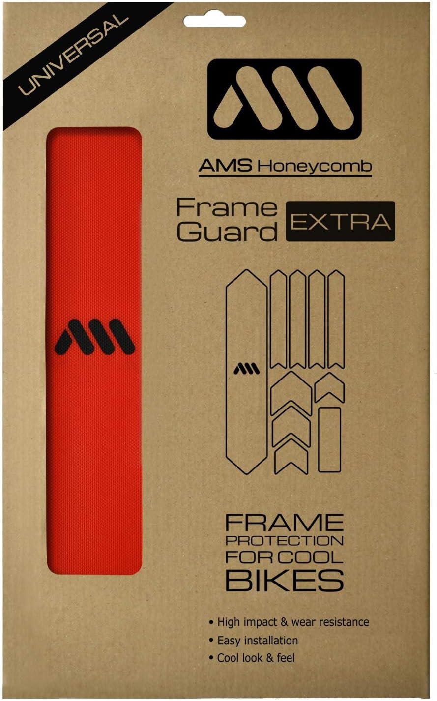 All Mountain Style Bike Frame Protector Extra - Universal Fit, 10-Piece Set for Down Tube, Chainstay, Cable Wear, High-Impact Honeycomb PVC