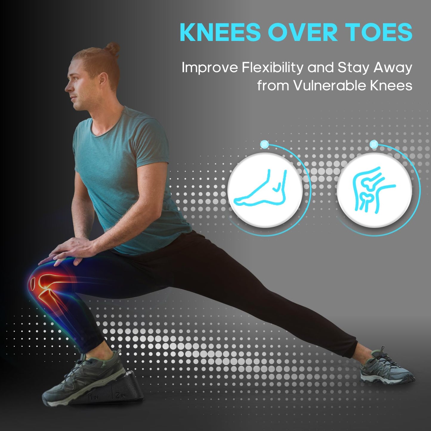 Squat Wedge Elevated Squats Block: Portable Knees Over Toes Ergonomic Equipment Calf Raise Exercise Platform for Full Range of Motion Improve Strength Stability and Mobility