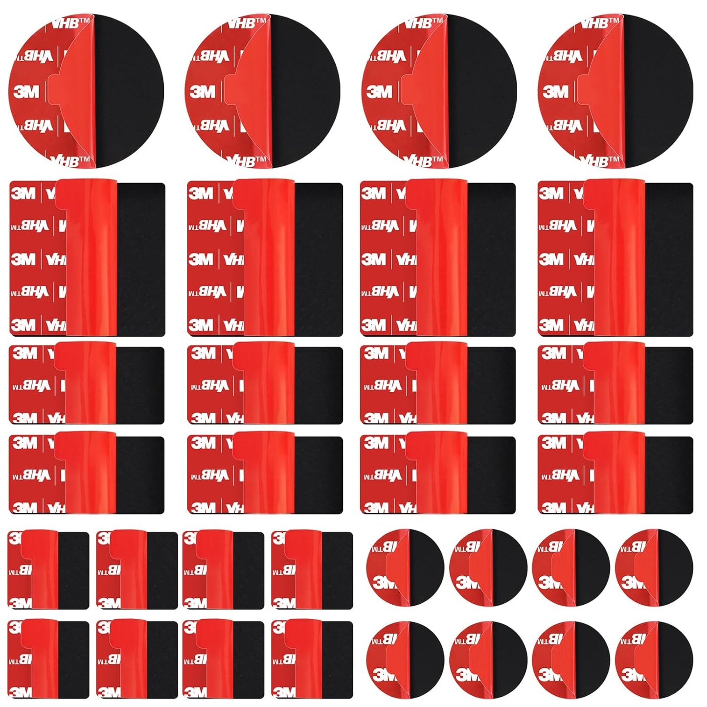 16 Pack 3M VHB 5952 Foam Tape, Double-Sided Heavy Duty Mounting Tape โ 1 Inch & 2 Inch, Square, Rectangle & Round Shapes, Waterproof & Heat Resistant, for Car, Home Decor & Outdoor Use