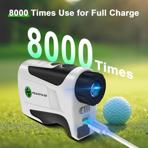 PEAKPULSE 1200 Yards Golf Rangefinder with Slope and Magnetic 6X Magnification Rechargeable Laser Distance Range Finders Flag Pole Locked with Vibration Ideal for Golfer Accessories