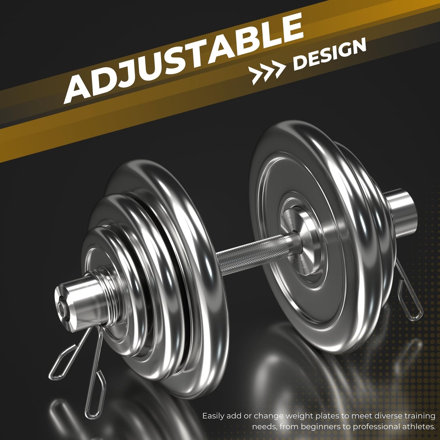 16 inch Olympic Dumbbell Handles, 150LBS Weight Capacity Steel Dumbbell Handles with 2 Pairs of Spring Collars, Rotating Sleeves, Compatible with 2” Plates