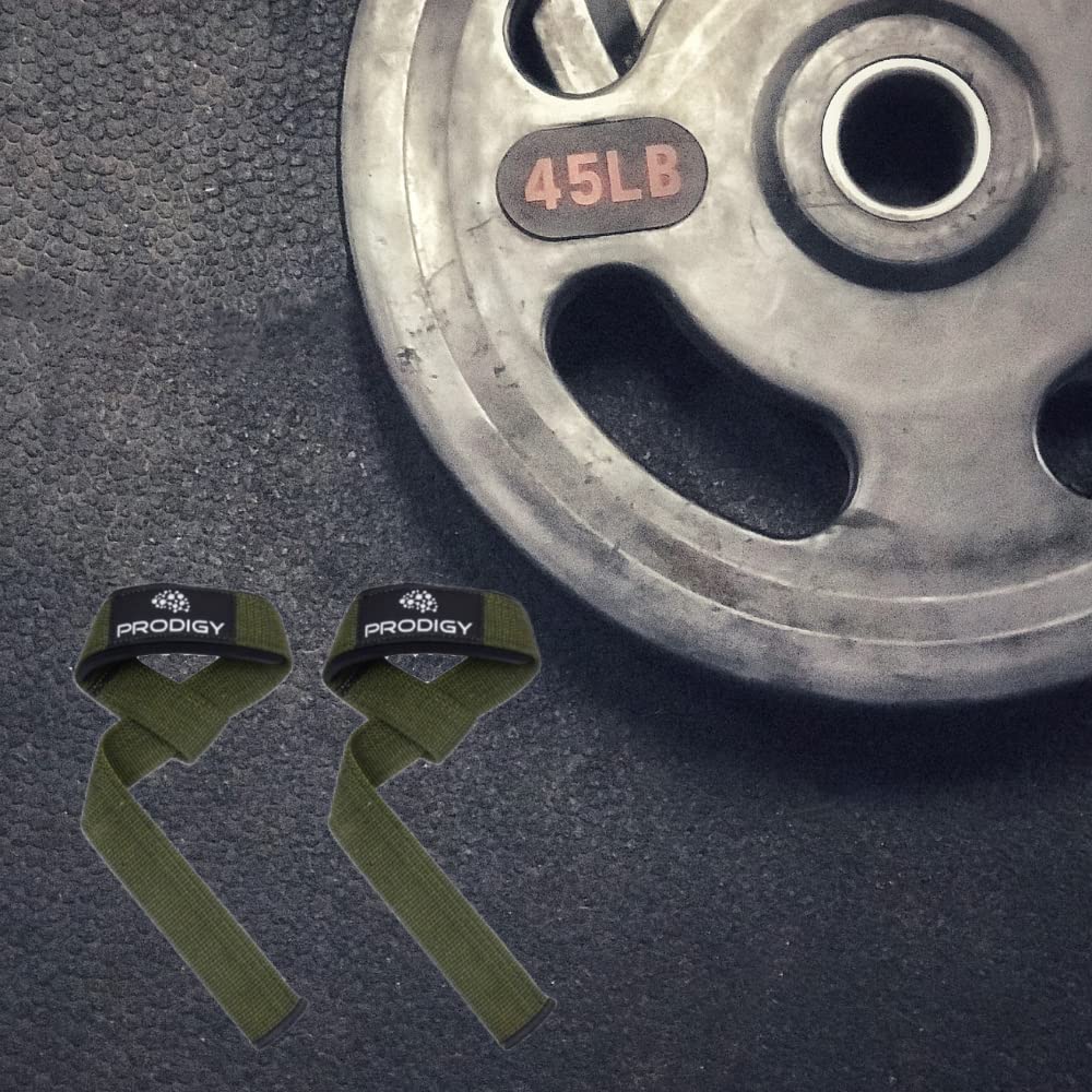 Premium Weightlifting Wrist Straps for Strength Training, Bodybuilding, Powerlifting, X-fit, Shrugs, Barbell, Deadlifts, Pull Ups, 23in for Extra Gripping Support - Plus Extra Padding - Dark Green