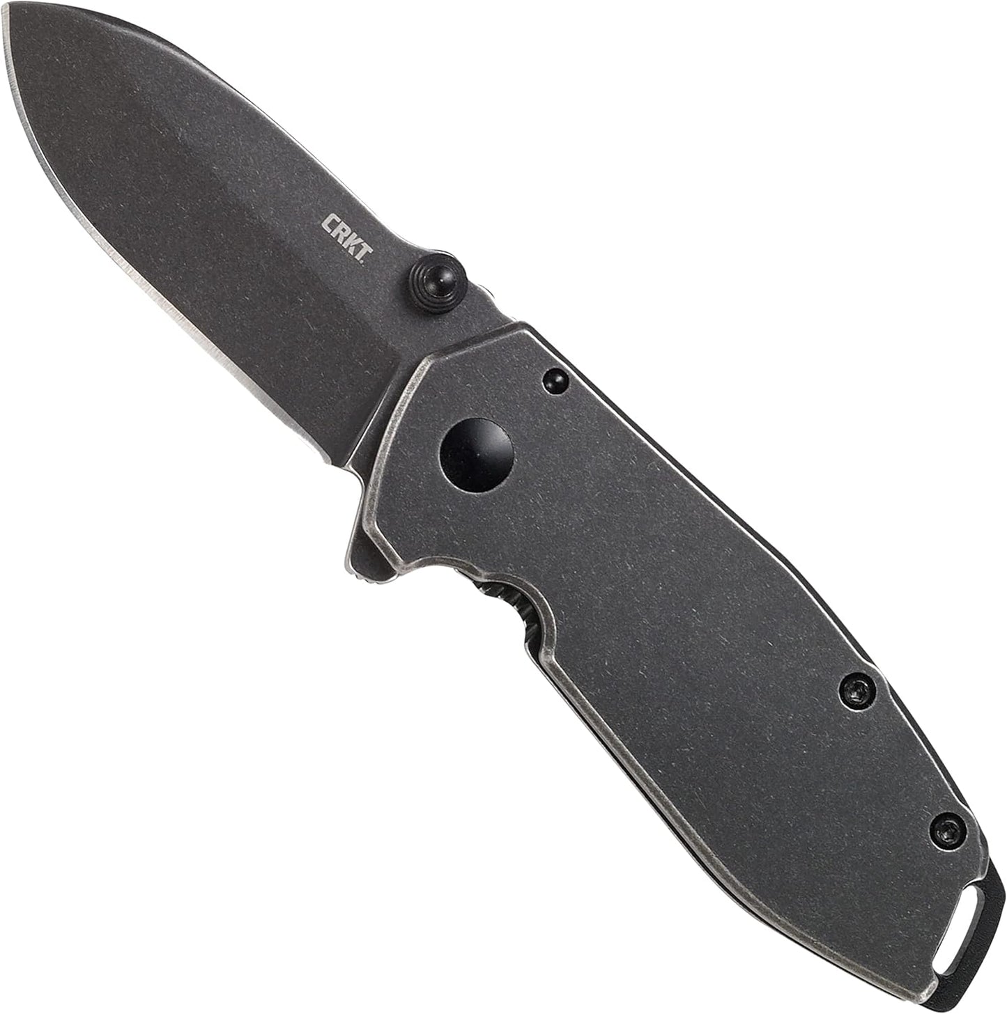CRKT Squid Everyday Carry EDC Pocket Folding Knife with Frame Lock: Stainless Steel Plain Edge Blade, Stainless Steel Handle, Pocket Clip, 2490KS