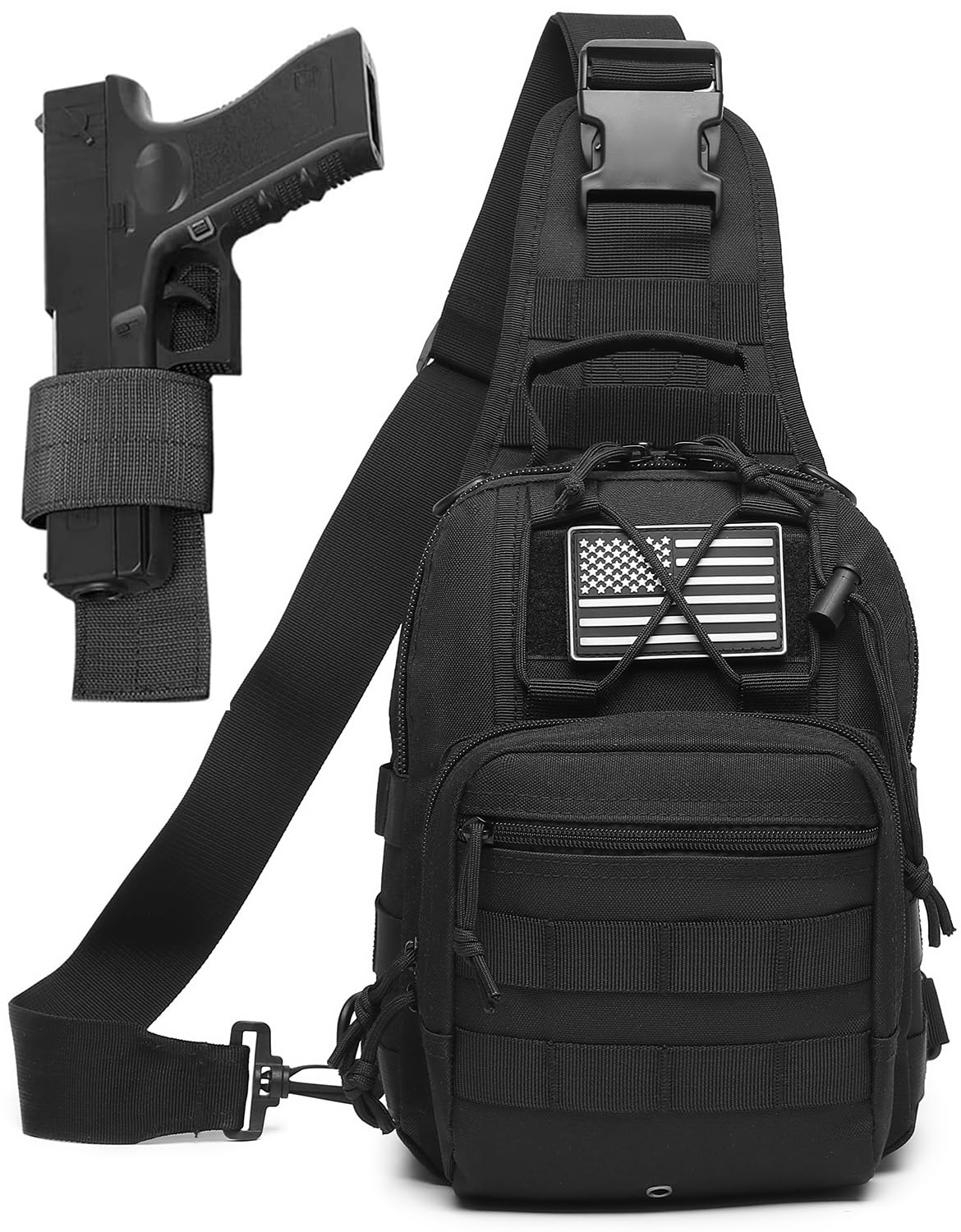 ATBP Small Tactical Sling Bag for Men with Holster Military EDC Shoulder Bag CCW Crossbody Bag 7 Liters