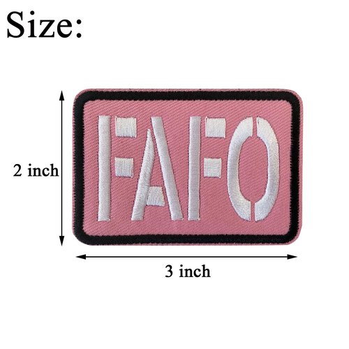 GYGYL 2Pcs FAFO Patches, Embroidered Tactical Military Morale Patch Applique Fastener Hook and Loop Patches for Tactical Caps, Bags, Backpacks, Tactical Vest, Military Uniforms(Pink)