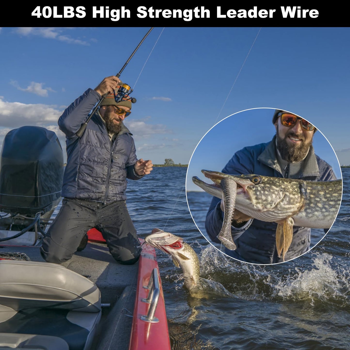 Realure 50Pcs Stainless Steel Fishing Leaders with Swivels Snap Connect Kit High Strength Fish Line Wire Leaders for Fishing Saltwater 4/6/8/10/12inch Fishing Wire Leader Line for Lure Bait Rig Hooks