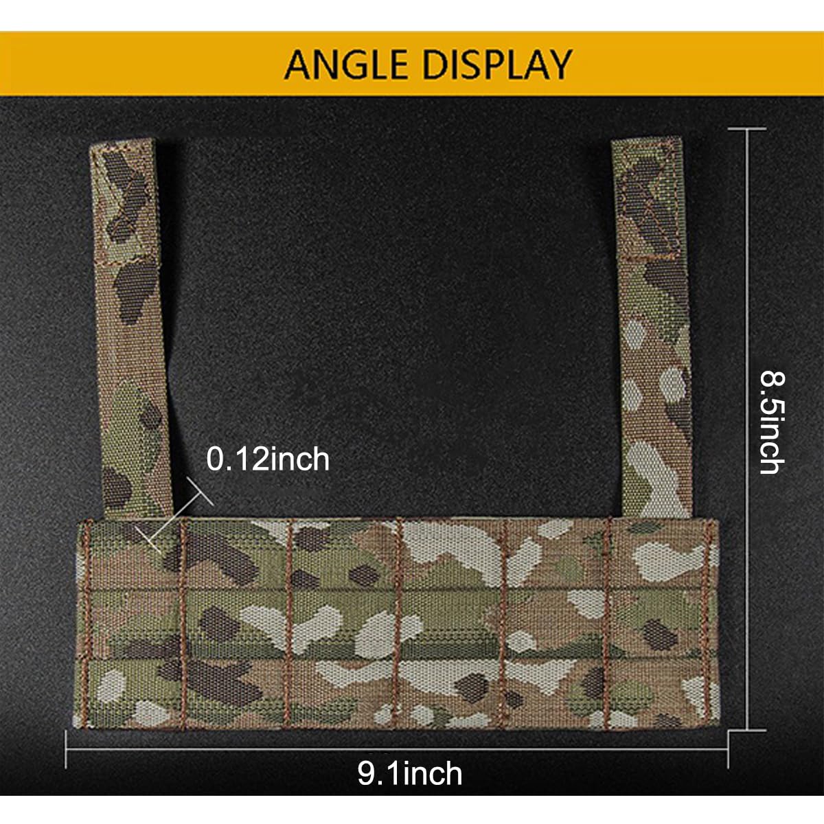AZB Tactical Micro Front Panel for D3CRM MK4 Vest Chest Rig, Tactical Phone EUD Bridge MOLLE Panel, Chest Rig Expansion