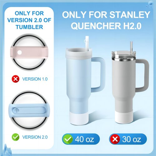 Straw Covers Cap Topper for Stanley Cup H2.0 40oz Tumbler Accessories Including Lid Cover Spill Stopper Leak Stopper Silicone 3 Pcs