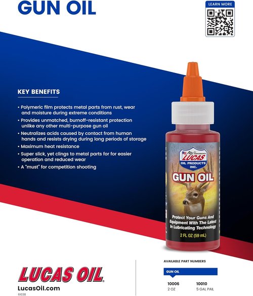 Lucas Oil 10006 Gun Oil, 2 oz, Case of 18