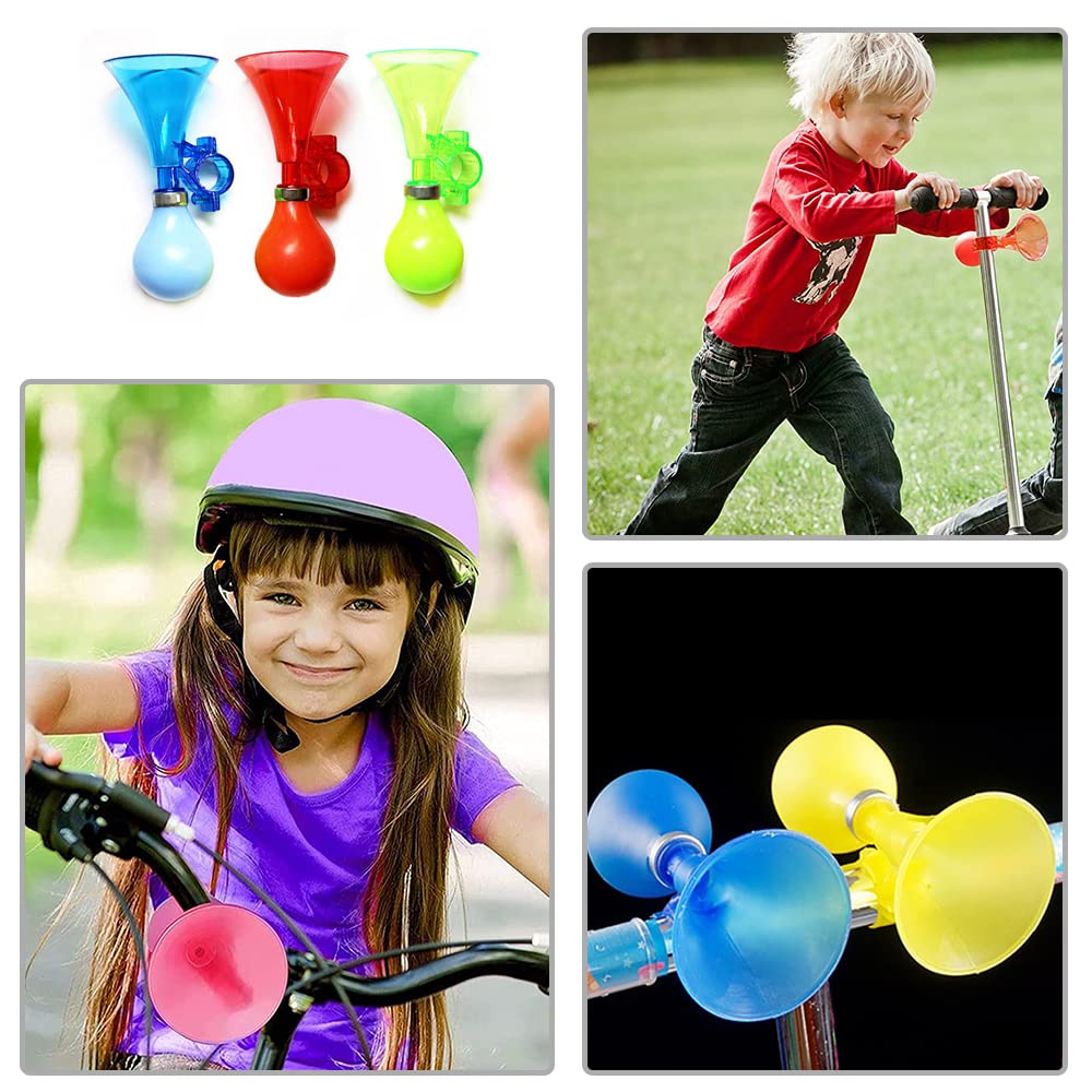 Ycnpeatt 3 Pcs Manually Bike Bugle Loudspeaker Siren Hooter Snail Air Horn Kids Bicycle Horn for Kids Children Bicycle Bike