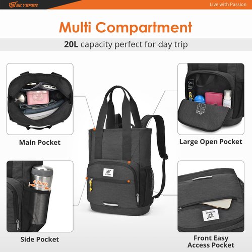 SKYSPER Foldable Hiking Backpack 20L Lightweight Travel Daypack for Dayhike Walking Small Packable Daybag for Women Men