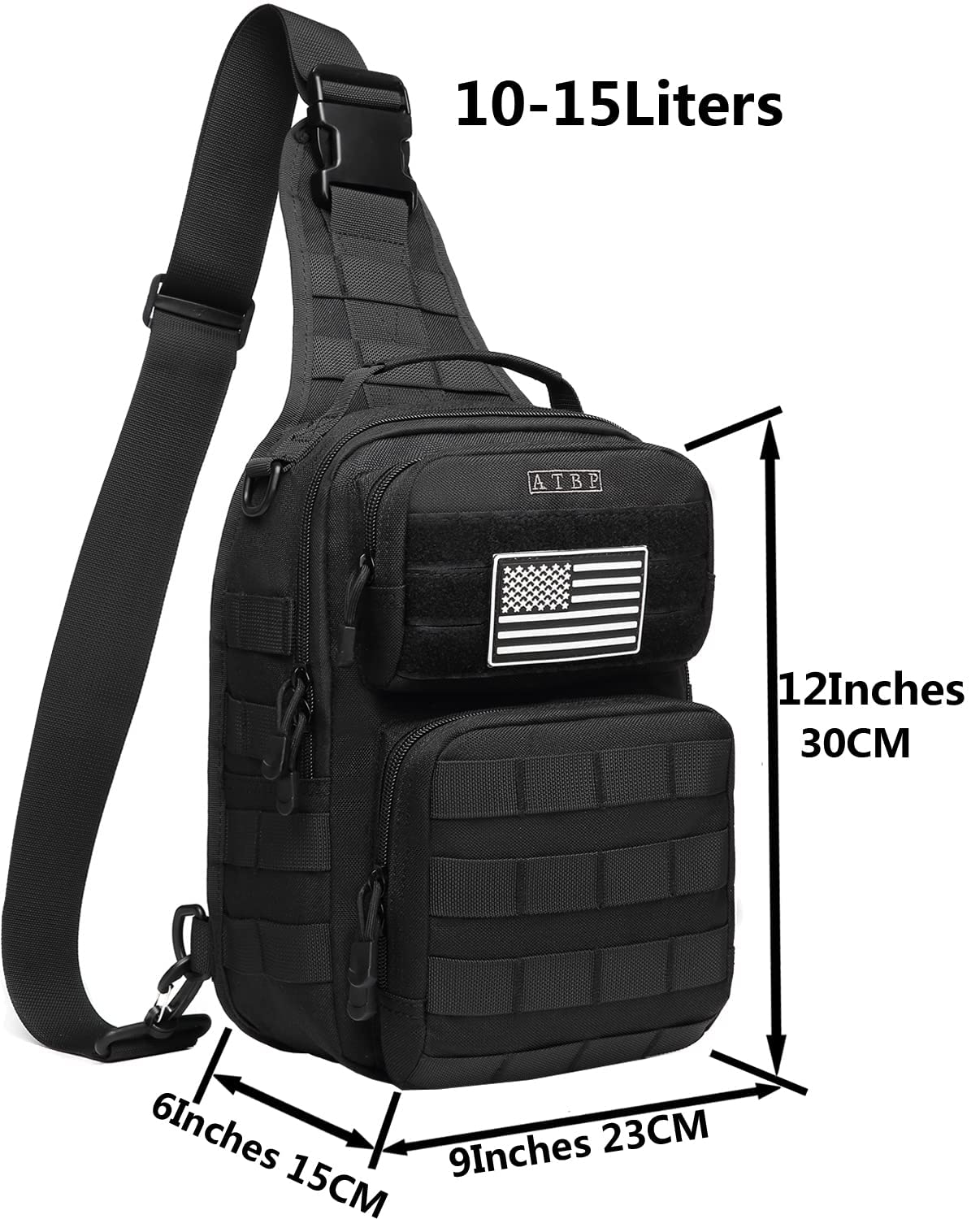 ATBP Tactical Sling Backpack With Holster Military Crossbody Bag for Men Single Shoulder Back Pack 10L