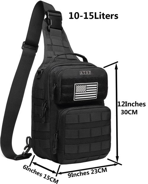 ATBP Tactical Sling Backpack With Holster Military Crossbody Bag for Men Single Shoulder Back Pack 10L