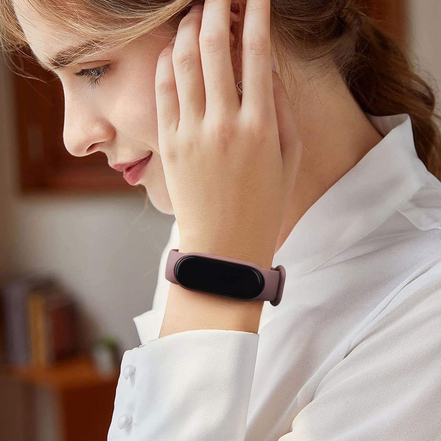 3 Pack Sport Bands for Mi Band 5 Bands & Mi Band 6 Bands, Soft Silicone Replacement Straps for Xiaomi Mi Band 5 & 6 Fitness Tracker (Smoke Violet+Starlight+Light Purple)