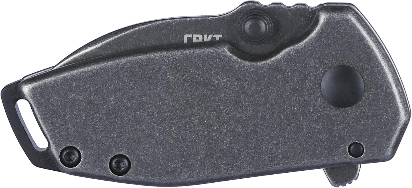 CRKT Squid Everyday Carry EDC Pocket Folding Knife with Frame Lock: Stainless Steel Plain Edge Blade, Stainless Steel Handle, Pocket Clip, 2490KS