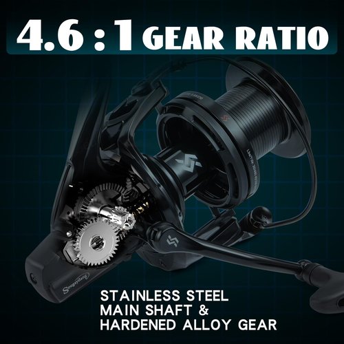Sougayilang Saltwater Spinning Reel – Up to 38LBs Max Drag Big Game Fishing Reel, Graphite Frame Surf Fishing Reels, 4.6:1 Gear Ratio Heavy Long Casting Inshore Offshore Saltwater Reel-MLS12000