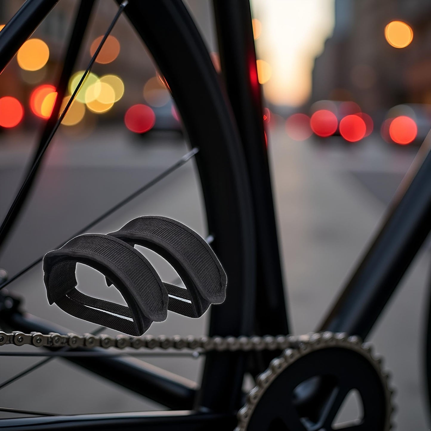 2Pcs Black Beam Strap Pedal Straps Cycling Bike Foot Pedal Straps Toe Clips Straps Tape Cycling Parts and Components for Fixed Gear Bike,Sports and Outdoors