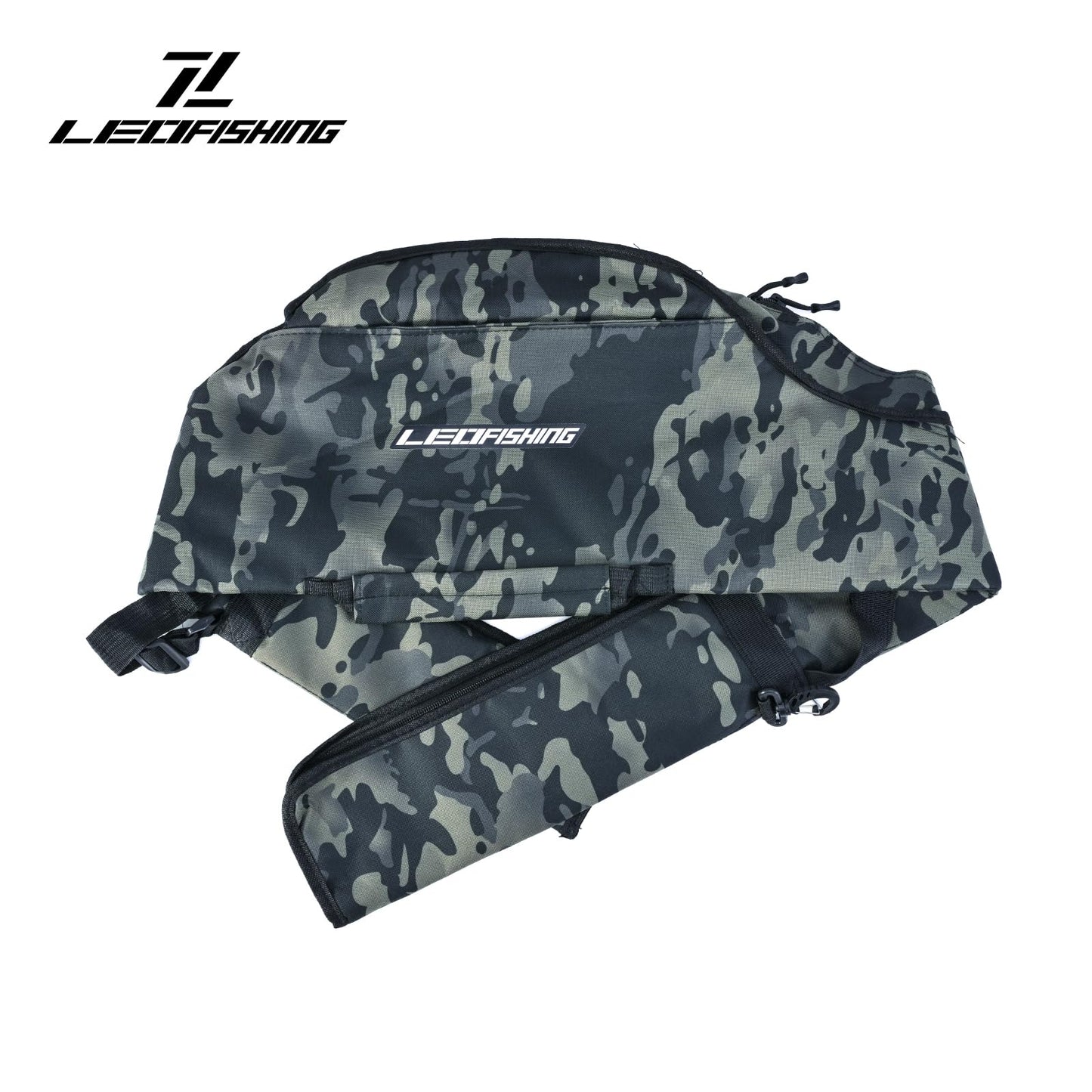 LEOFISHING Portable Folding Fishing Pole Bag 3.94ft/4.59ft/5.25ft Fishing Rod and Reel Protective Case Fishing Tackle Storage Bags Carry Organizer Outdoor for Fishing 3 Size (Small(120cm/3.94ft))