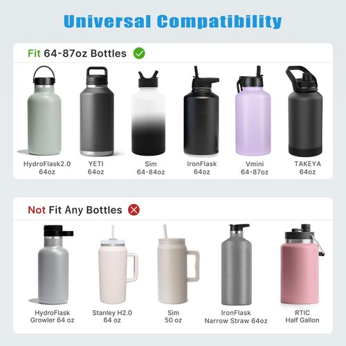 Diumepo Silicone Boot for Hydroflask 64 oz Water Bottle, Silicone Flex Boot Compatible with Hydro Flask,Iron Flask, Thermoflask, Yeti 64 oz,Anti-Slip Protective Bottom Sleeve Cover(Black)