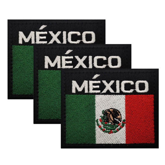KANGDAWEI 3PCS Mexican Flag Patch, Mexico Patches for Vest, Molle Military Patches for Army Tactical Backpack & Jackets with Loops and Hook (A)