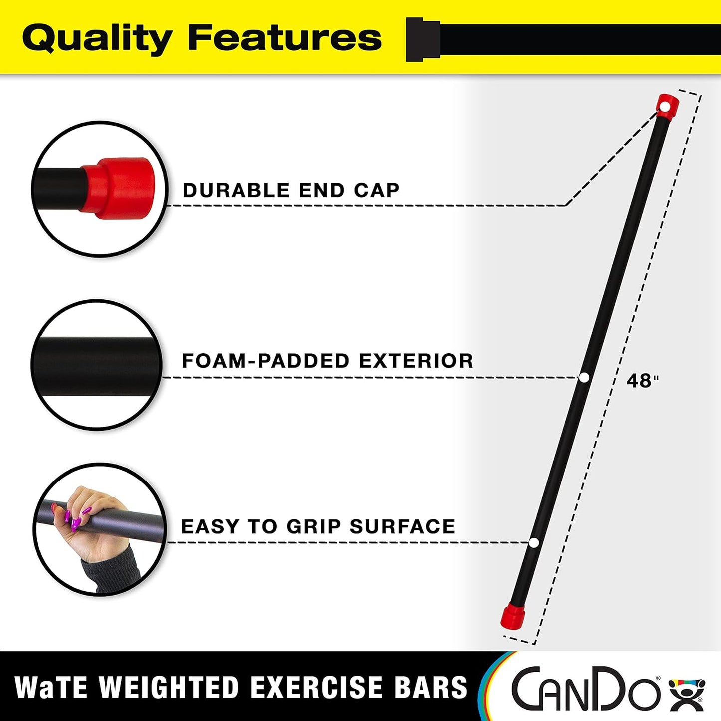 CanDo Jumbo Wate Bar, Tan, 2.5 Pound