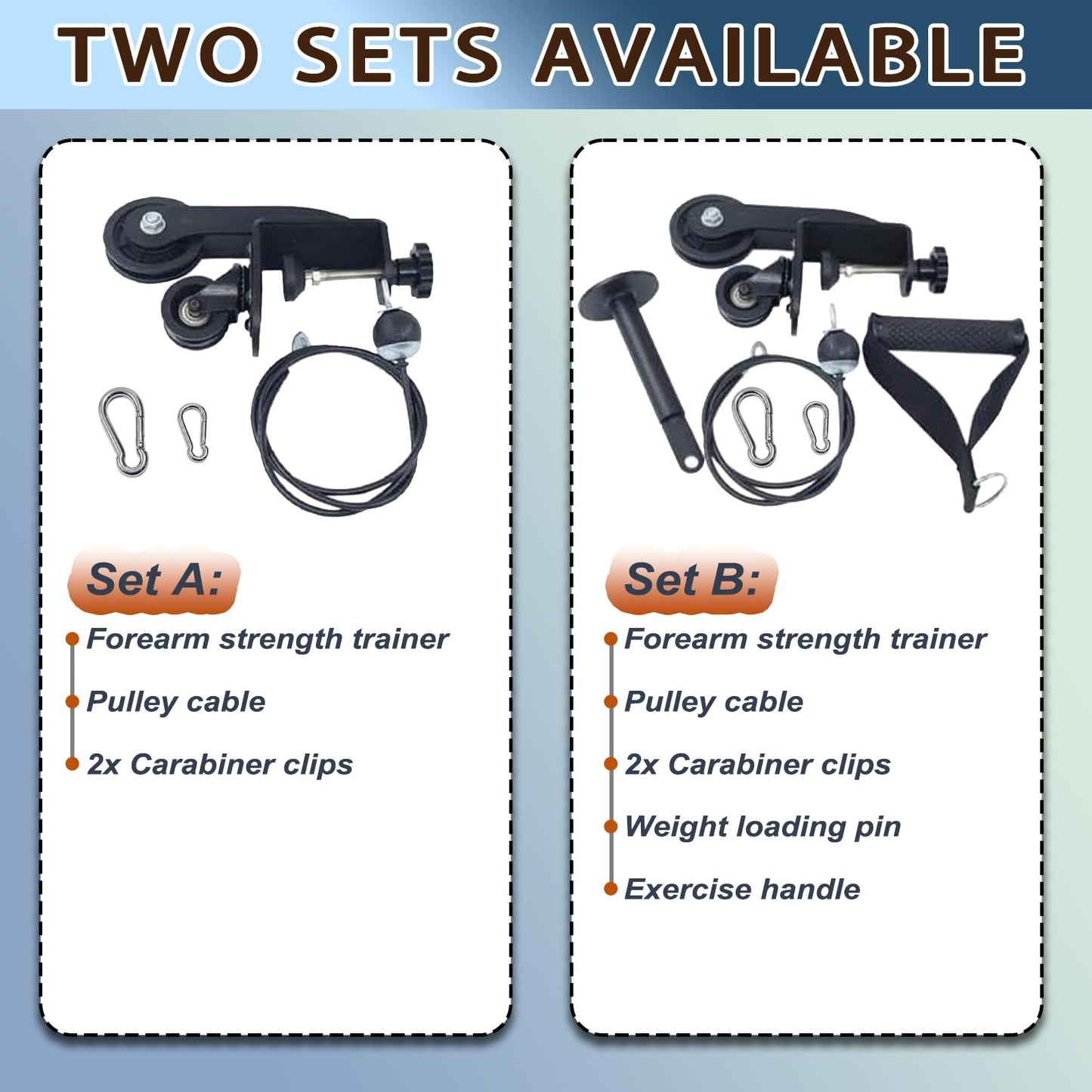 Forearm Strengthener - RISANXUN Wrist Strength Trainer for Tabletop - Adjustable Arm Wrestling Training Pulley System with Weight Loading Pin for Home Gym (Set B)