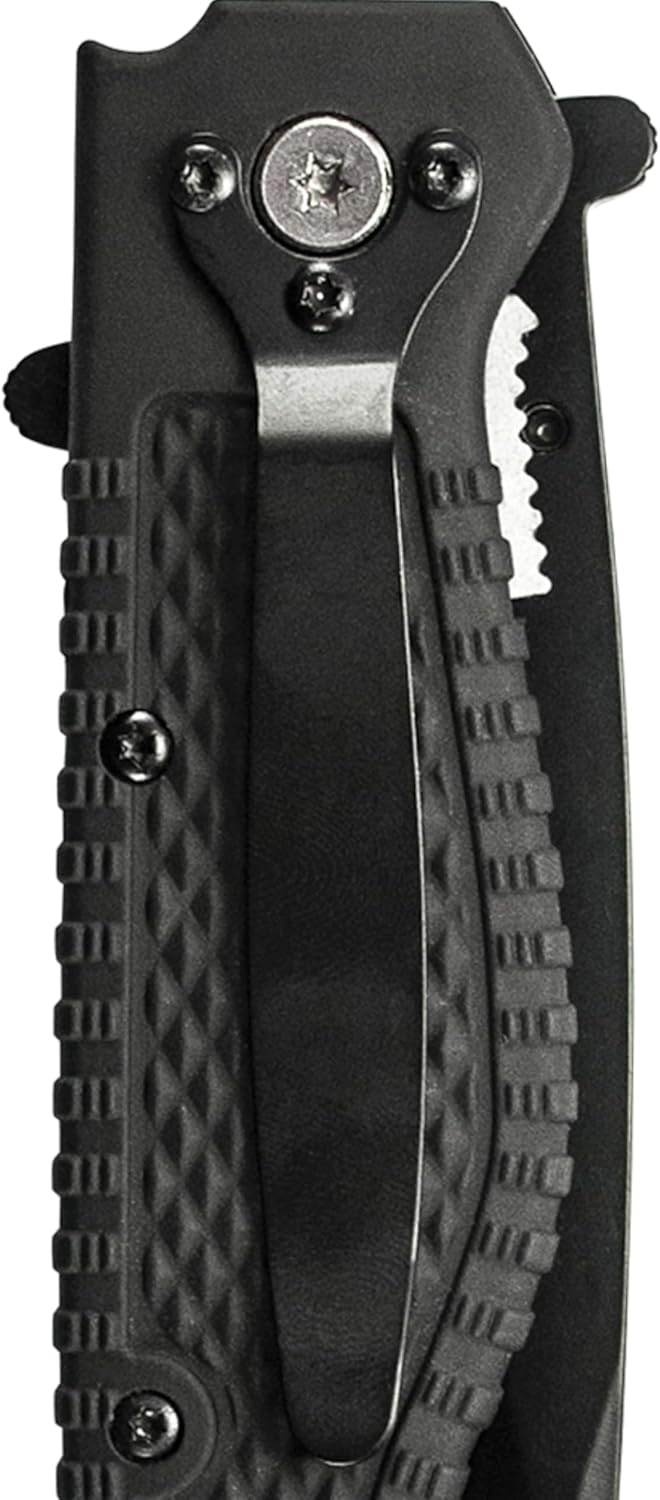 Smith & Wesson Special Tactical CKTACBSD 8.1in High Carbon S.S. Folding Knife with a 3.5in Drop Point Blade and ABS Handle for Outdoor, Survival and EDC