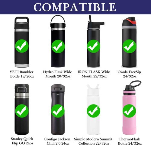 Linkidea Water Bottle Carrier Compatible with YETI Rambler Bottle 18oz/26oz, Owala FreeSip 24oz, Waterbottle Sling Bag Holder with Shoulder Strap, Navy Blue